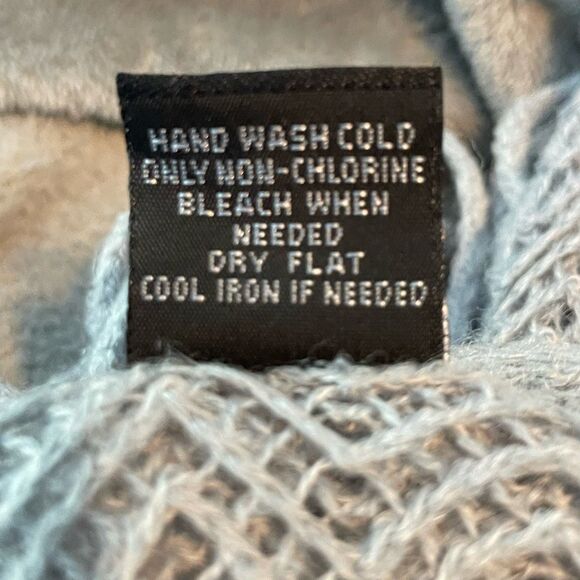 Cejon Open Knit Fringe Collar Scarf Gray Snood Neck Warmer Winter One Size - Picture 4 of 4